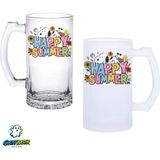 Ghostbastır Design Snoopy Kulplu Bira Bardağı Buzlu Veya Şeffaf Seçenekli 0347 - 1 Adet - 500 ml