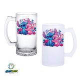 Ghostbastır Design Stitch Kulplu Bira Bardağı Buzlu veya Şeffaf Seçenekli 0352 GHSTBSTRBR0352
