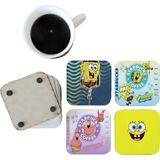 Ghostbastır Design Sünger Bob Dekoratif Ahşap Bardak Altlığı Seti 094 - 0 - 1 lt