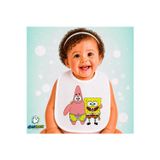Ghostbastır Design Sünger Bob ve Patrick Keten Bebek Mama Önlüğü – Yumuşak, Emici, Yıkanabilir, Özel Tasarım P182