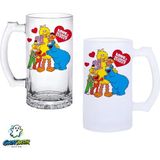 Ghostbastır Design Susam Sokağı Kulplu Bira Bardağı Buzlu Veya Şeffaf Seçenekli 0353 - 500 ml