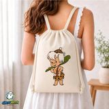 Ghostbastır Design Taş Devri Bambam Büzgülü Keten Çanta C323 - Bej