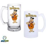 Ghostbastır Design Taş Devri Kulplu Bira Bardağı Buzlu Veya Şeffaf Seçenekli 0358 - 1 Adet - 500 ml