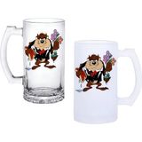 Ghostbastır Design Tazmanya Canavarı Kulplu Bira Bardağı Buzlu Veya Şeffaf Seçenekli 0226 - 500 ml