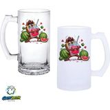 Ghostbastır Design Tazmanya Canavarı Kulplu Bira Bardağı Buzlu Veya Şeffaf Seçenekli 0359 - 500 ml