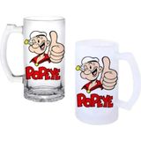 Ghostbastır Design Temel Reis Kulplu Bira Bardağı Buzlu Veya Şeffaf Seçenekli 0228 - 1 Adet - 500 ml