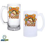 Ghostbastır Design Tigger Kulplu Bira Bardağı Buzlu Veya Şeffaf Seçenekli 0360 - 500 ml