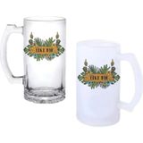 Ghostbastır Design Tiki Bar Kulplu Bira Bardağı Buzlu Veya Şeffaf Seçenekli 0230 - 500 ml