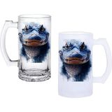 Ghostbastır Design Timsah Kulplu Bira Bardağı Buzlu Veya Şeffaf Seçenekli 0231 - 500 ml