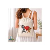 Ghostbastır Design Tom ve Jerry Büzgülü Keten Çanta C345 GHSTBSTRCNT345