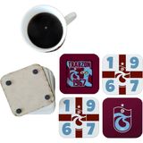 Ghostbastır Design Trabzonspor Dekoratif Ahşap Bardak Altlığı Seti 0125 - 0 - 1 lt