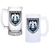 Ghostbastır Design Türk Hava Kuvvetleri Kulplu Bira Bardağı Buzlu Veya Şeffaf Seçenekli 0239 - 1 Adet - 500 ml
