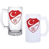 Ghostbastır Design Türk Milli Takımı Kulplu Bira Bardağı Buzlu Veya Şeffaf Seçenekli 0241 - 500 ml