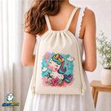 Ghostbastır Design Unicorn Büzgülü Keten Çanta C357 - Bej