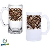Ghostbastır Design Vahşi Batı Kulplu Bira Bardağı Buzlu Veya Şeffaf Seçenekli 0362 - 1 Adet - 500 ml