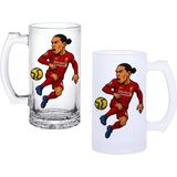 Ghostbastır Design Virgil Van Dijk Kulplu Bira Bardağı Buzlu Veya Şeffaf Seçenekli 0249 - 1 Adet - 500 ml