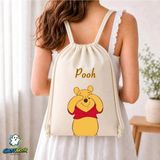 Ghostbastır Design Winnie The Pooh Büzgülü Keten Çanta C360 - Bej