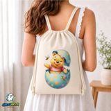 Ghostbastır Design Winnie The Pooh Büzgülü Keten Çanta C361 - Bej