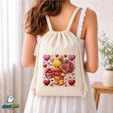 Ghostbastır Design Winnie The Pooh Büzgülü Keten Çanta C366 - Bej