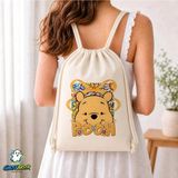 Ghostbastır Design Winnie The Pooh Büzgülü Keten Çanta C368 - Bej