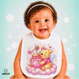 Ghostbastır Design Winnie The Pooh Keten Bebek Mama Önlüğü – Yumuşak, Emici, Yıkanabilir, Özel Tasarım P205 - Çok Renkli - 0+ Ay