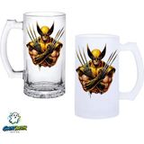 Ghostbastır Design Wolverine Kulplu Bira Bardağı Buzlu Veya Şeffaf Seçenekli 0364 - 500 ml