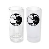 Ghostbastır Design Yin Yang Kedi Rakı Bardağı Cam 200 cc Buzlu ya da Buzsuz Seçenekleriyle 0513
