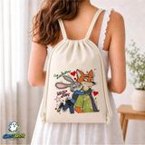 Ghostbastır Design Zootopia Büzgülü Keten Çanta C373 - Bej
