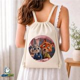 Ghostbastır Design Zootropolis Büzgülü Keten Çanta C382 - Bej