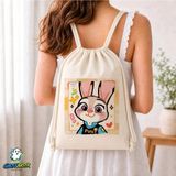 Ghostbastır Design Zootropolis Büzgülü Keten Çanta C384 - Bej