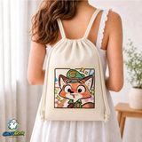 Ghostbastır Design Zootropolis Büzgülü Keten Çanta C385 - Bej