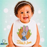 Ghostbastır Design Zootropolis Judy Keten Bebek Mama Önlüğü – Yumuşak, Emici, Yıkanabilir, Özel Tasarım P213 - Çok Renkli - 0+ Ay