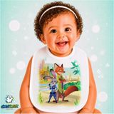 Ghostbastır Design Zootropolis Keten Bebek Mama Önlüğü – Yumuşak, Emici, Yıkanabilir, Özel Tasarım P211 - Çok Renkli - 0+ Ay