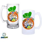 Ghostbastır Design Zootropolis Nick ve Judy Kulplu Bira Bardağı Buzlu Veya Şeffaf Seçenekli 0366 - 500 ml