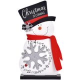 GHOSTMAGIC Noel Geri Sayım Noel Takvimi, Ahşap Kardan Adam Noel Dekorasyonu, Rustik Çiftlik Evi Mutlu Noeller Tabelası, Şenlikli Noel Dekoru Ev Masa Katmanlı Tepsi Mantel için Orta Parça (Ahşap)