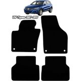 Gian Fabio Falleri Lacasa Vw Tiguan (2007-2015) Uyumlu Renkli Biye-Silikon Topukluklu Premium Velur Halı Paspas - Siyah