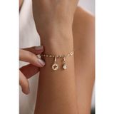 Gianfranco Opal Taşlı Penguen & Taşlı Yıldız Charm Bileklik