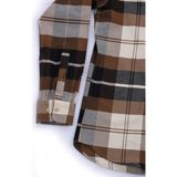 Giant Minimalist Kareli Erkek Uzun Kol Gömlek - Günlük Stil - XL - Bej