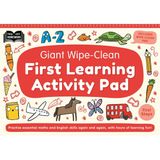 Giant Wipe-Clean First Learning Activity Pad: Practise maths and English skills | Reusable home-learning activities | Wipe-clean pen included