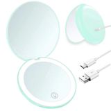 Giazee Büyüteç Kompakt Ayna - 1X/10X LED Şarj Edilebilir Seyahat Makyaj Aynası, El Çantası için Taşınabilir Küçük Katlanabilir Cep Aynası