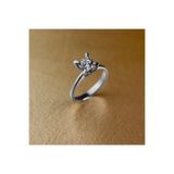 GIBYJEWEL Badem Tırnak Pırlanta Modeli 925 Ayar Gümüş Tektaş Yüzük - Taş Çapı 6 Mm-0,80 ct