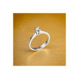 GIBYJEWEL Düz Kare Tırnak (ARASI KONTÜRLÜ) 925 Ayar Gümüş Tektaş Yüzük -3 Mm-0,10 ct