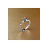 GIBYJEWEL V Kare Kısa Tırnak Ince Kol Pırlanta Modeli 925 Ayar Gümüş Tektaş Yüzük - Taş Çapı 3 Mm-0,10 ct