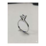 GIBYJEWEL V Kare Tırnak Yüksek Montür Pırlanta Modeli 925 Ayar Gümüş Tektaş Yüzük- Taş çapı 6,5 mm-1 ct