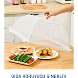 Gıda Koruma Şemsiyesi - Yiyecek & Yemek Sinek Koruyucu Tül Aparat, Piknik ve Kamp Için Tül Sineklik