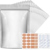 Gıda Saklama için 50 Adet Mylar Çanta - 6.3 x 9.5 İnç Açılıp Kapanabilir Koku Geçirmez Torbalar Alüminyum Folyo Ambalaj Kılıfı Çanta Gümüş