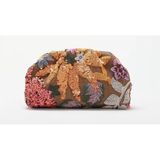 GİDEGO ACCESSORIES Çiçek Motifli Payet İşlemeli El Çantası, Standart, Clutch, Renkli, Kadın