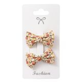 GİDEGO ACCESSORIES Çiçekli Fiyonk Klipsli Toka, Sarı, Tek Ebat
