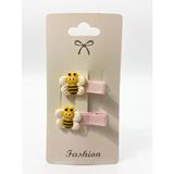 GİDEGO ACCESSORIES Figürlü Kız Çocuk Saç Tokası, 2'li Set (Arı)