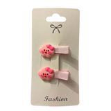 GİDEGO ACCESSORIES Figürlü Kız Çocuk Saç Tokası, 2'li Set (Pembe Bulut)